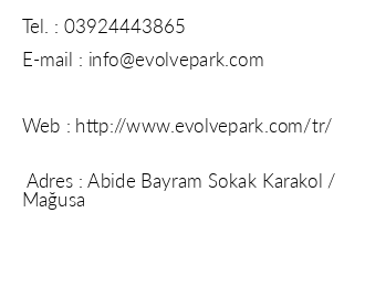 Evolve Park Hotel iletiim bilgileri